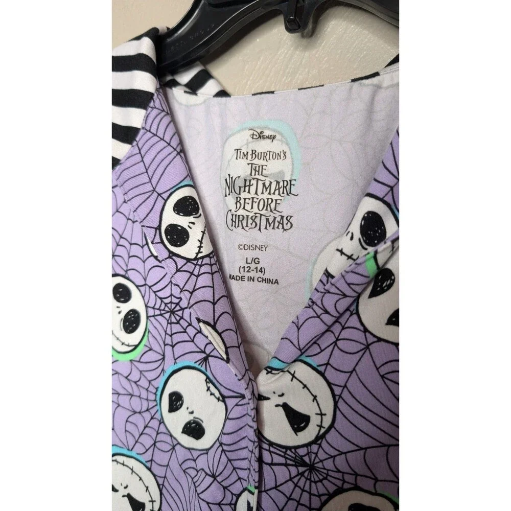 Disney Womens Large Purple Nightmare Before Christmas 2 Piece Pajama Set - Picture 2 of 9